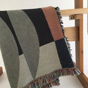 Scandinavian Woven Throw Blanket Mid-Century Modern Gift for Housewarming Throw Blanket Wedding Gift image 8