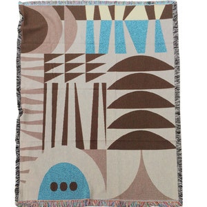 Scandinavian Woven Throw Blanket Mid-Century Modern Gift for Housewarming Throw Blanket Wedding Gift image 9