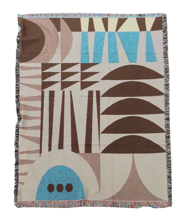 Scandinavian Woven Throw Blanket Mid-Century Modern Gift for Housewarming Throw Blanket Wedding Gift image 9