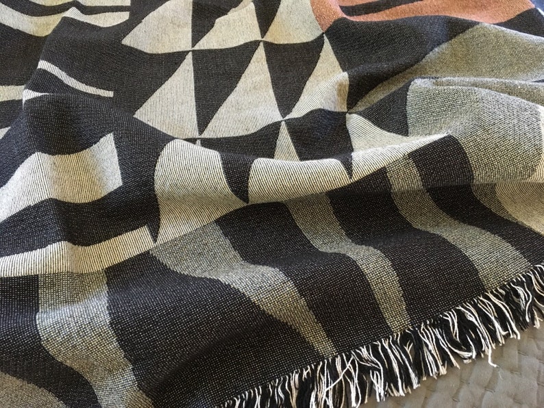 Scandinavian Woven Throw Blanket Mid-Century Modern Gift for Housewarming Throw Blanket Wedding Gift image 4