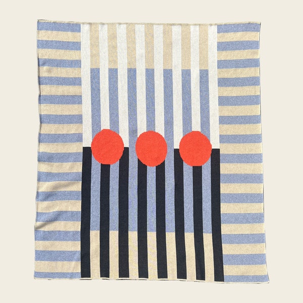 Bauhaus Throw Blanket Modern Decor Mid-Century Gift for Housewarming Knitted Throw Blanket Wedding Gift