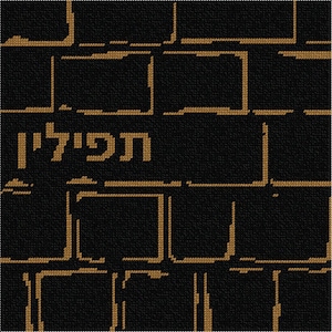Needlepoint Kit or Canvas: Tefillin Abstract Kotel