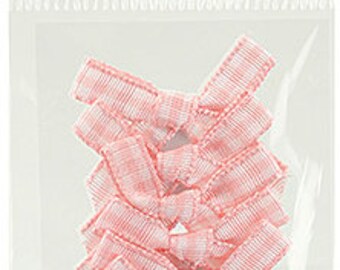 Offray Stylish Accents Pink Gingham Check Bows 6 pc per pack Free Shipping