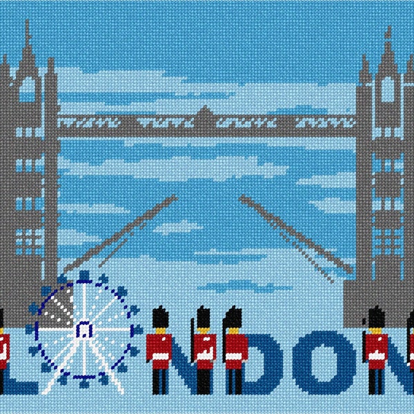 London Needlepoint Canvas Etsy