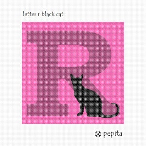 Needlepoint Kit or Canvas: Letter R Black Cat - Etsy
