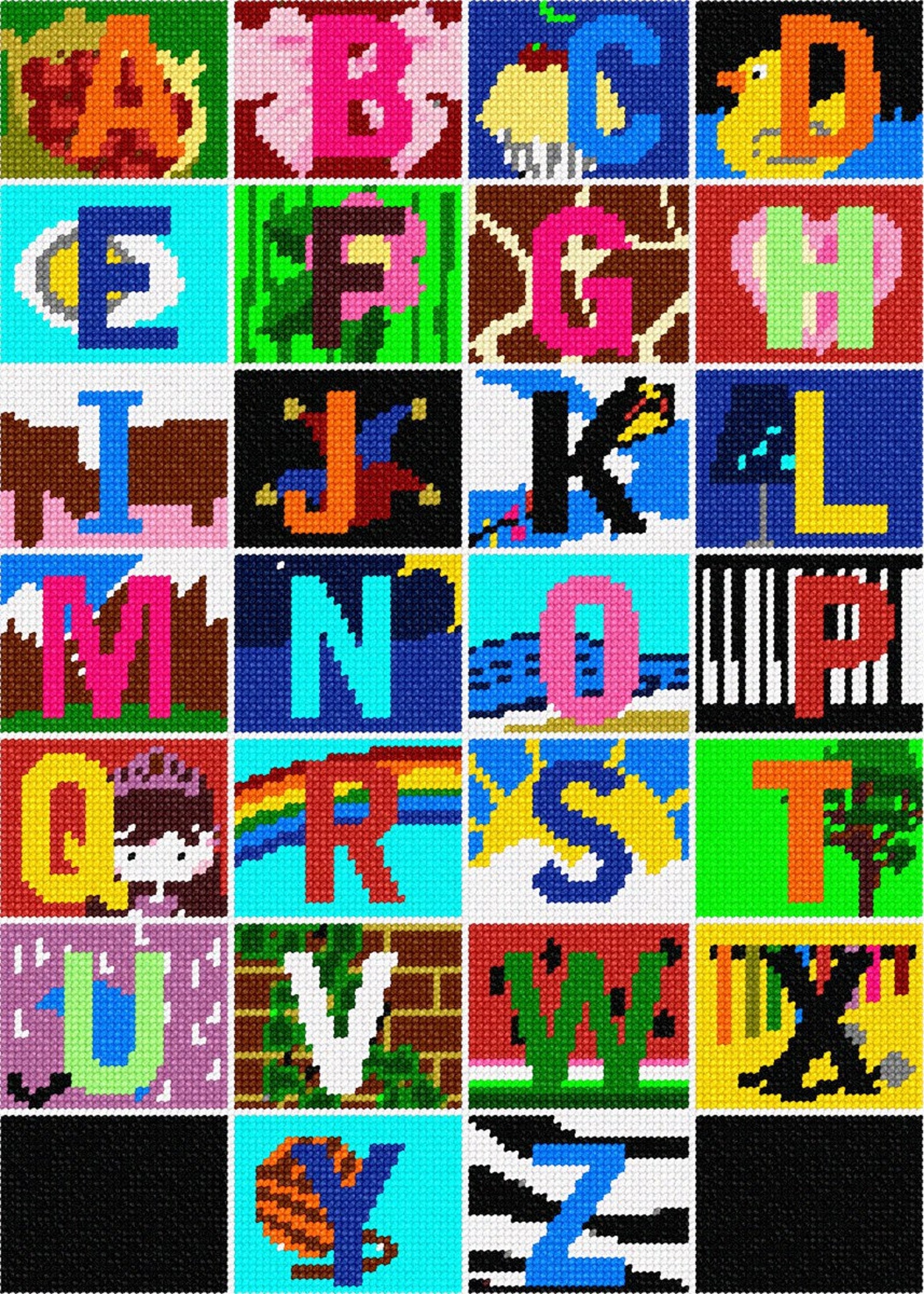 Needlepoint Kit or Canvas: Alphabet - Etsy