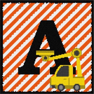 Needlepoint Kit or Canvas: Letter A Construction
