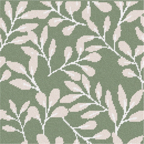 Needlepoint Kit or Canvas: Sage Branches