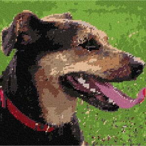 Needlepoint Kit or Canvas: Dog Tongue Out image 1