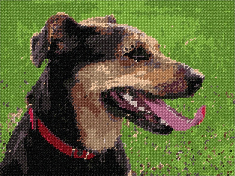 Needlepoint Kit or Canvas: Dog Tongue Out image 1