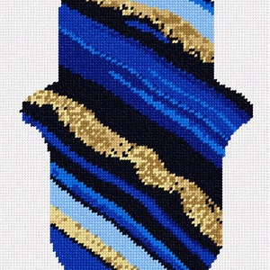 Needlepoint Kit or Canvas: Hamsa Geode Blues
