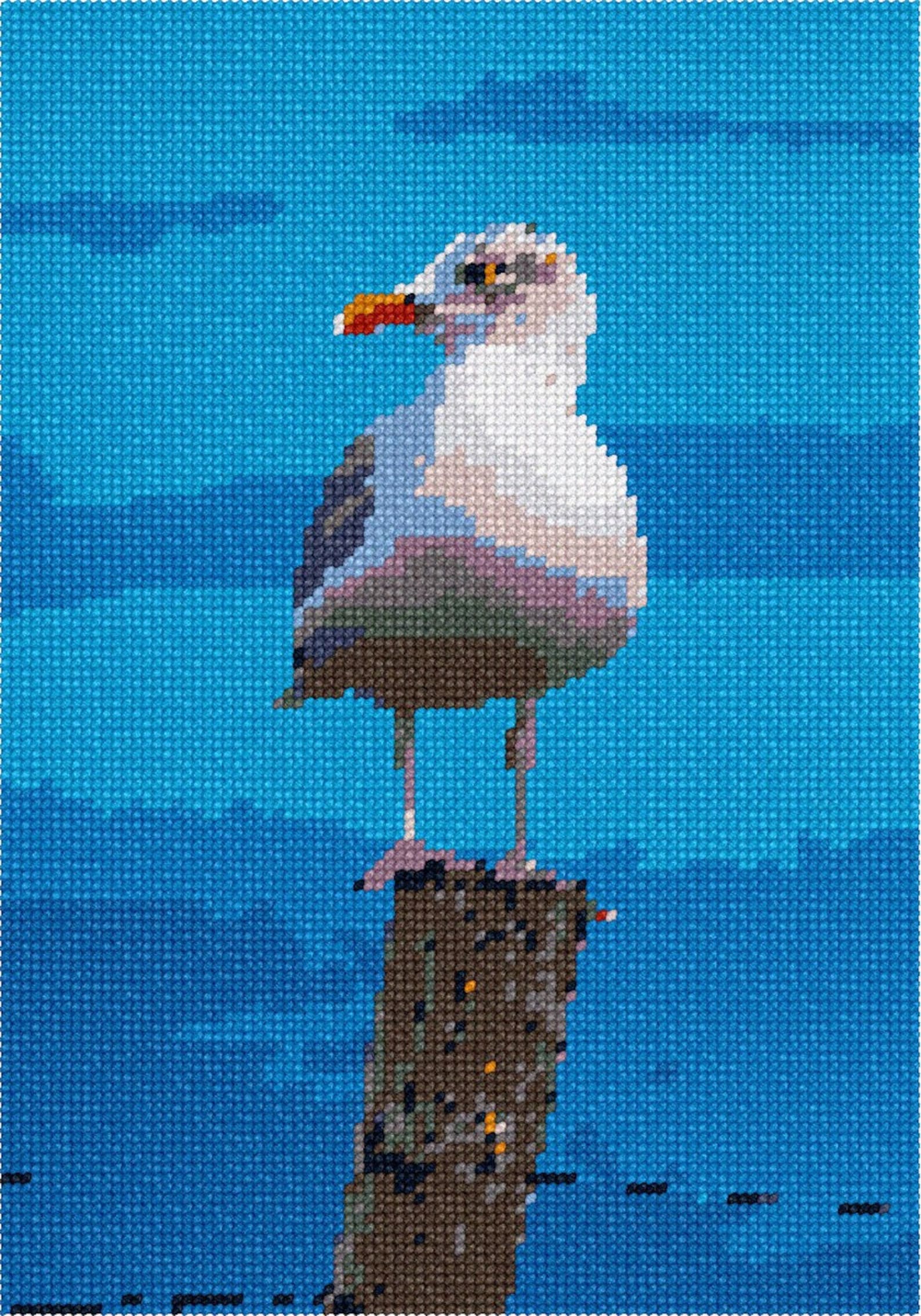 Needlepoint Kit or Canvas Seagull Post Etsy