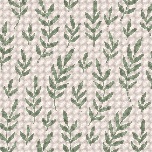 Needlepoint Kit or Canvas: Sage Leaves 2