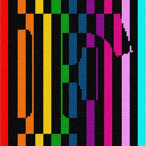 Needlepoint Kit or Canvas: Letter F Illusion