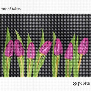 Needlepoint Kit or Canvas: Row Of Tulips image 2
