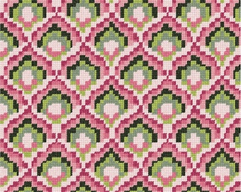 Needlepoint Kit or Canvas: Mauve Collection Bargello 2
