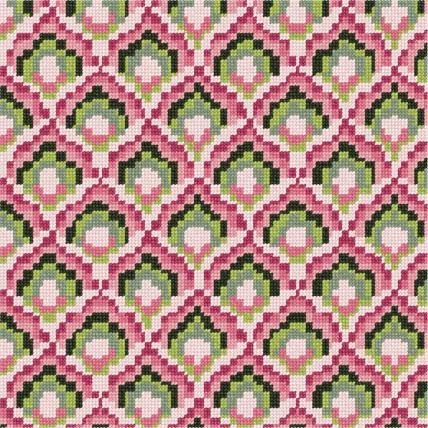 Needlepoint Kit or Canvas: Mauve Collection Bargello 2