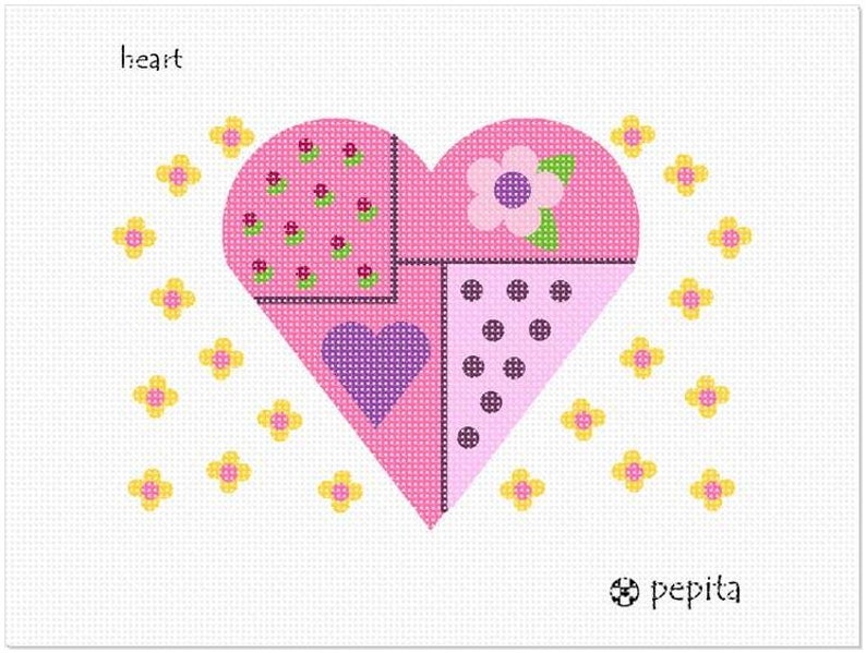 Needlepoint Kit or Canvas Heart Etsy