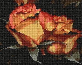 Needlepoint Kit or Canvas: Dried Roses