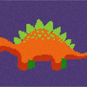 Needlepoint Kit or Canvas: Beginner Dinosaur