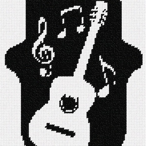 Needlepoint Kit or Canvas: Hamsa Guitar 2