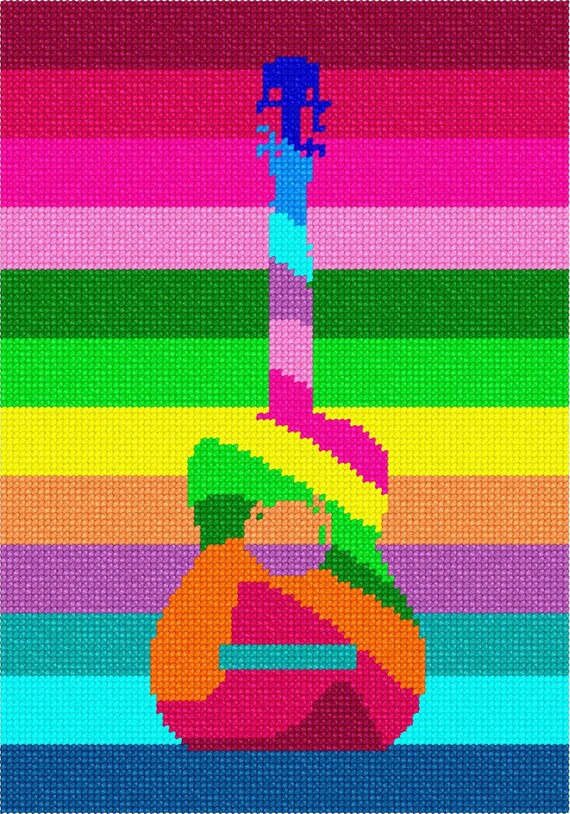 Needlepoint Kit or Canvas Guitar Stripes Etsy