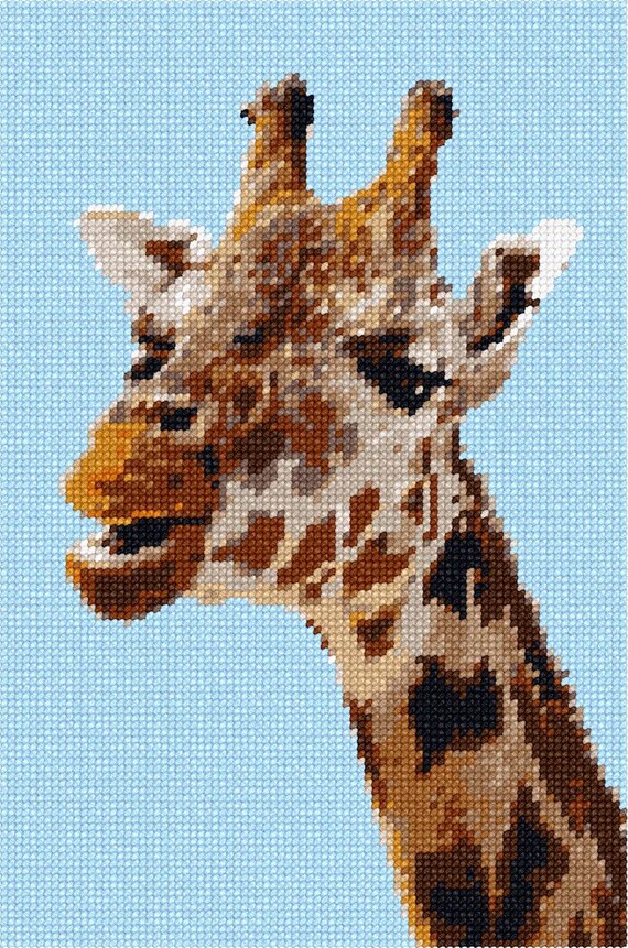 Needlepoint Kit or Canvas Giraffe Up Close Etsy