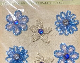 K&Company Beaded Flower Brads Embellishments Free Shipping