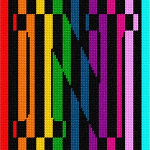 Needlepoint Kit or Canvas: Letter N Illusion