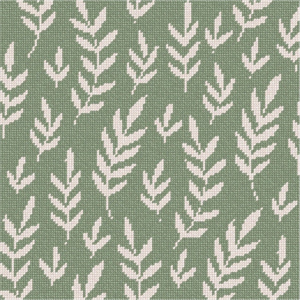 Needlepoint Kit or Canvas: Sage Leaves