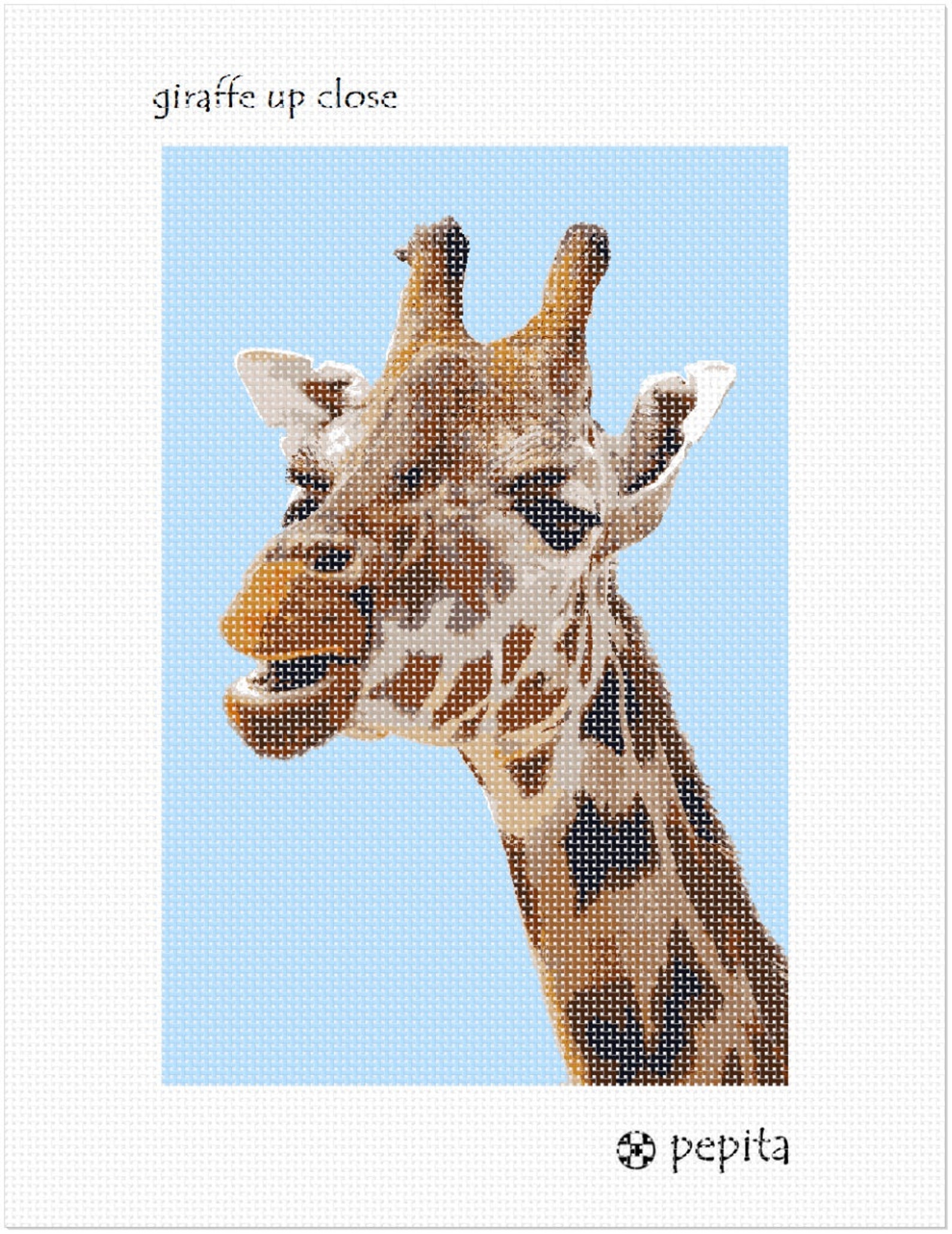 Needlepoint Kit or Canvas Giraffe Up Close Etsy