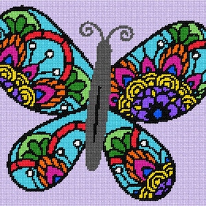 Needlepoint Kit or Canvas: Butterfly Colors