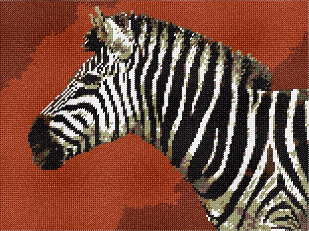 Needlepoint Kit or Canvas Zebra up Close Etsy