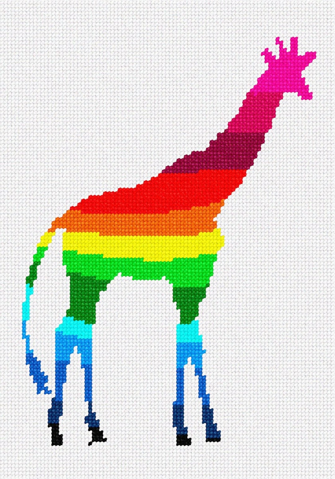 Needlepoint Kit or Canvas Giraffe Palette Silhouette Etsy