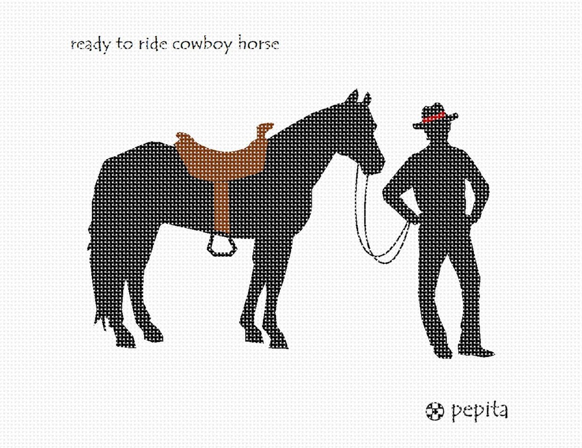 Needlepoint Kit or Canvas: Ready to Ride Cowboy Horse - Etsy