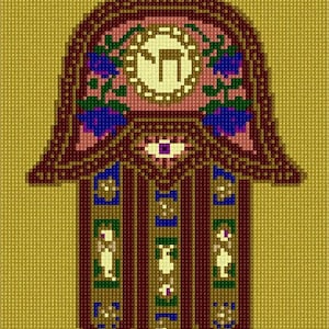 Needlepoint Kit or Canvas: Hamsa Chai