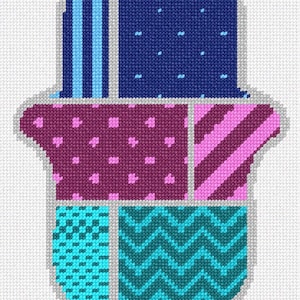 Needlepoint Kit or Canvas: Hamsa Patterns 1