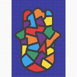 Needlepoint Kit or Canvas: Hamsa Stained Glass image 2