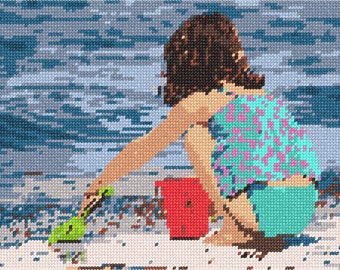 Needlepoint Kit or Canvas: Beach Vacation