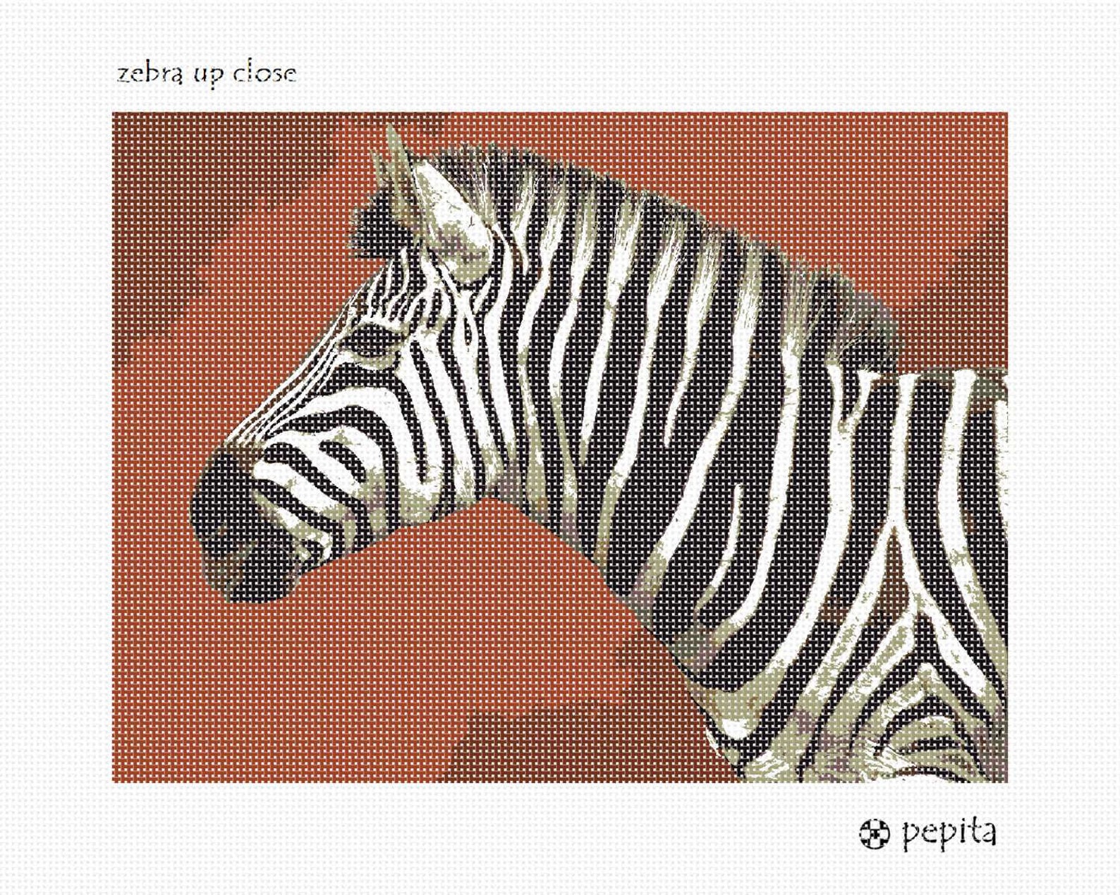 Needlepoint Kit or Canvas Zebra up Close Etsy