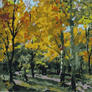 Needlepoint Kit or Canvas: Autumn Trees