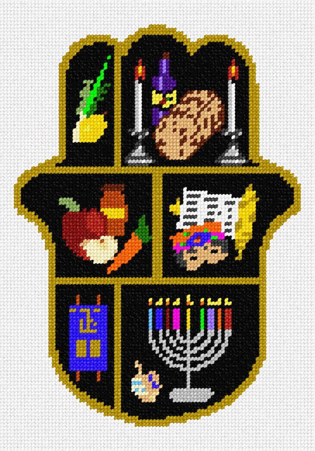 Needlepoint Kit or Canvas Hamsa Judaica Etsy