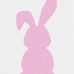 Needlepoint Kit or Canvas: Beginner Bunny Rabbit Pink Pom Pom Tail