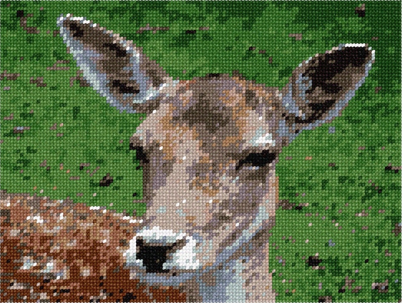 Needlepoint Kit or Canvas: Deer Close Up image 1