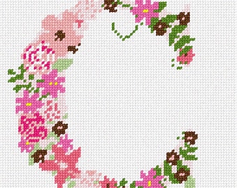 Needlepoint Kit or Canvas: The Letter C Flowering