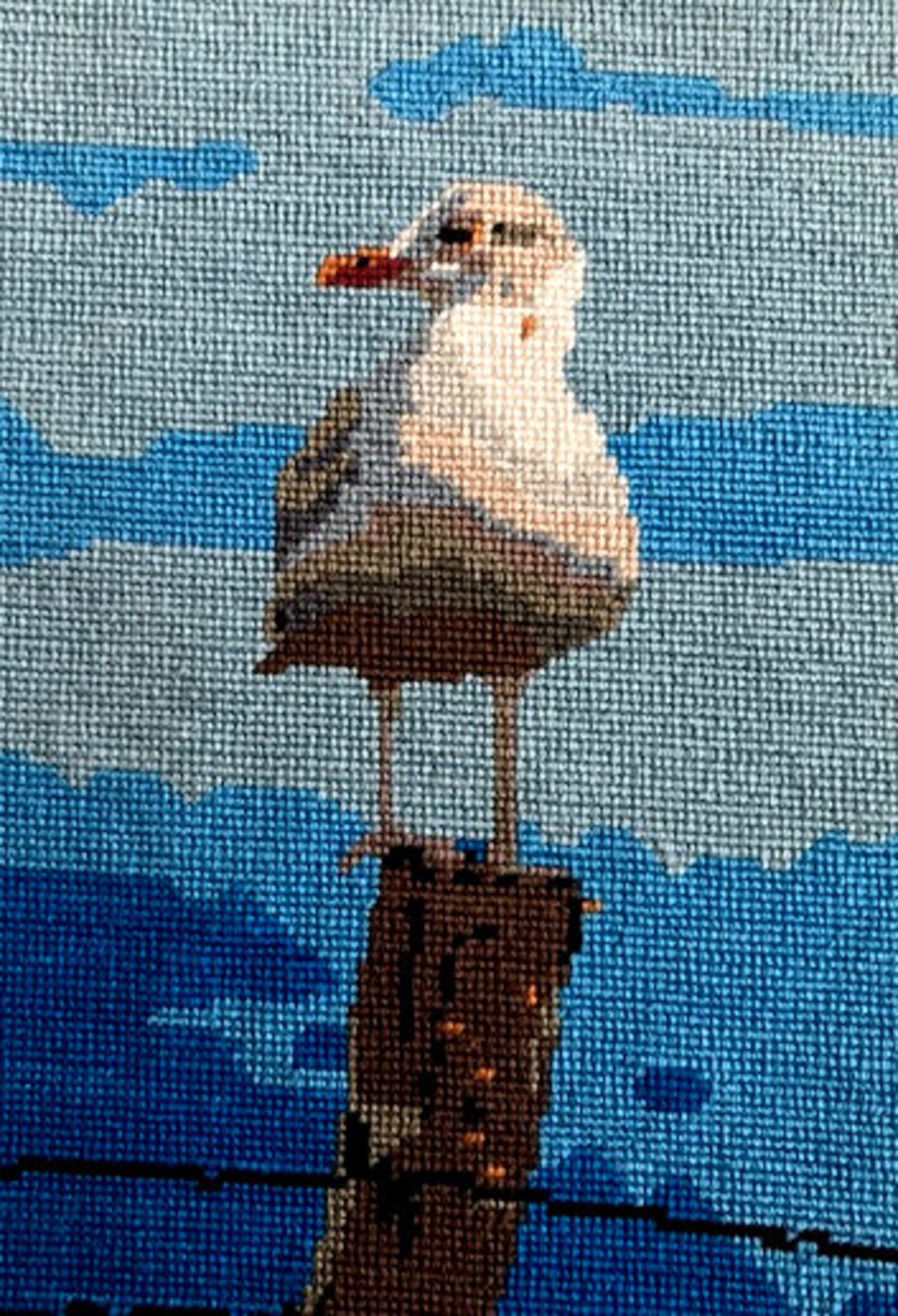 Needlepoint Kit or Canvas Seagull Post Etsy