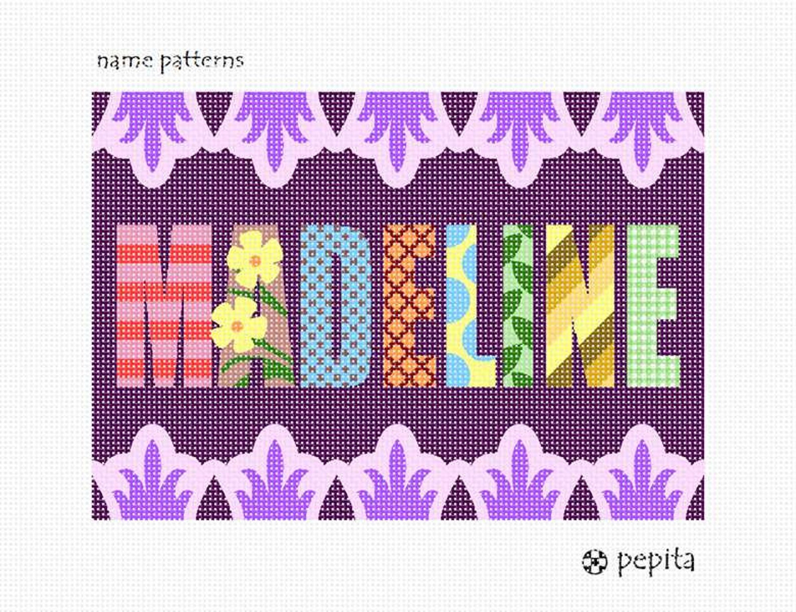 Needlepoint Kit or Canvas Name Patterns Etsy