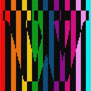 Needlepoint Kit or Canvas: Letter W Illusion