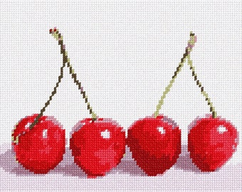 Needlepoint Kit or Canvas: Cherries