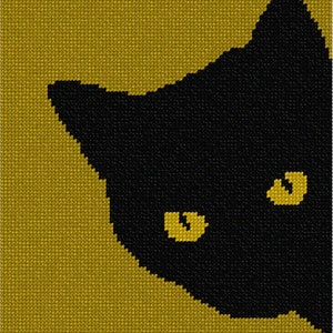 Needlepoint Kit or Canvas: Cat Around Corner Golds